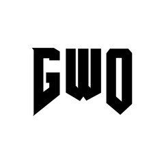 GWO letter logo design for technology company. GWO logo design black and white color combination. GWO logo, GWO vector, GWO design, GWO icon, GWO alphabet. GWO typography logo design.