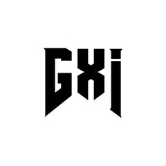GXI letter logo design for technology company. GXI logo design black and white color combination. GXI logo, GXI vector, GXI design, GXI icon, GXI alphabet. GXI typography logo design.