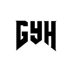 GYH letter logo design for technology company. GYH logo design black and white color combination. GYH logo, GYH vector, GYH design, GYH icon, GYH alphabet. GYH typography logo design.