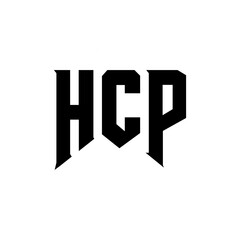 HCP letter logo design for technology company. HCP logo design black and white color combination. HCP logo, HCP vector, HCP design, HCP icon, HCP alphabet. HCP typography logo design.