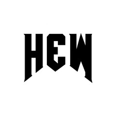 HEW letter logo design for technology company. HEW logo design black and white color combination. HEW logo, HEW vector, HEW design, HEW icon, HEW alphabet. HEW typography logo design.