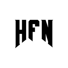 HFN letter logo design for technology company. HFN logo design black and white color combination. HFN logo, HFN vector, HFN design, HFN icon, HFN alphabet. HFN typography logo design.