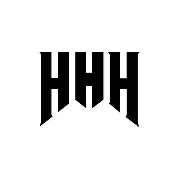 HHH letter logo design for technology company. HHH logo design black and white color combination. HHH logo, HHH vector, HHH design, HHH icon, HHH alphabet. HHH typography logo design.