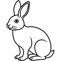 Obraz premium One-Line Rabbit Vector Drawing
