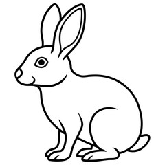 One-Line Rabbit Vector Drawing