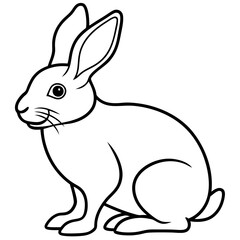 Obraz premium One-Line Rabbit Vector Drawing