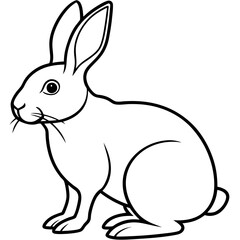 One-Line Rabbit Vector Drawing