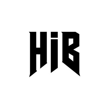 HIB letter logo design for technology company. HIB logo design black and white color combination. HIB logo, HIB vector, HIB design, HIB icon, HIB alphabet. HIB typography logo design.