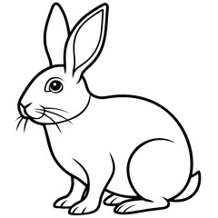 One-Line Rabbit Vector Drawing