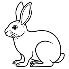 One-Line Rabbit Vector Drawing