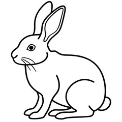 Obraz premium One-Line Rabbit Vector Drawing