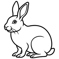 One-Line Rabbit Vector Drawing