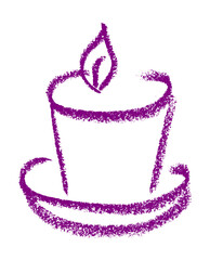 Candle Easter Related Icon Crayon Chalk Drawing Vector
