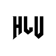 HLU letter logo design for technology company. HLU logo design black and white color combination. HLU logo, HLU vector, HLU design, HLU icon, HLU alphabet. HLU typography logo design.
