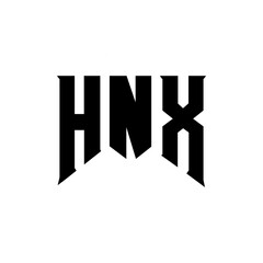 HNX letter logo design for technology company. HNX logo design black and white color combination. HNX logo, HNX vector, HNX design, HNX icon, HNX alphabet. HNX typography logo design.