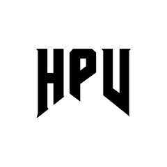 HPV letter logo design for technology company. HPV logo design black and white color combination. HPV logo, HPV vector, HPV design, HPV icon, HPV alphabet. HPV typography logo design.