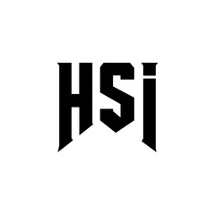 HSI letter logo design for technology company. HSI logo design black and white color combination. HSI logo, HSI vector, HSI design, HSI icon, HSI alphabet. HSI typography logo design.