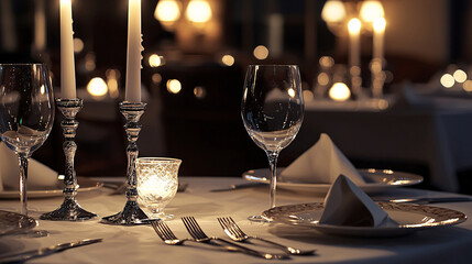 Romantic Candlelit Dinner in a Sophisticated Setting