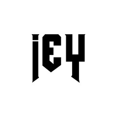 IEY letter logo design for technology company. IEY logo design black and white color combination. IEY logo, IEY vector, IEY design, IEY icon, IEY alphabet. IEY typography logo design.