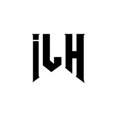 ILH letter logo design for technology company. ILH logo design black and white color combination. ILH logo, ILH vector, ILH design, ILH icon, ILH alphabet. ILH typography logo design.
