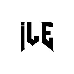 ILE letter logo design for technology company. ILE logo design black and white color combination. ILE logo, ILE vector, ILE design, ILE icon, ILE alphabet. ILE typography logo design.