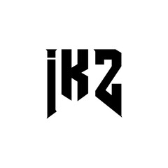IKZ letter logo design for technology company. IKZ logo design black and white color combination. IKZ logo, IKZ vector, IKZ design, IKZ icon, IKZ alphabet. IKZ typography logo design.