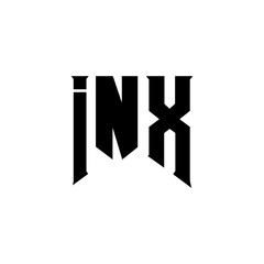 INX letter logo design for technology company. INX logo design black and white color combination. INX logo, INX vector, INX design, INX icon, INX alphabet. INX typography logo design.