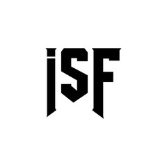 ISF letter logo design for technology company. ISF logo design black and white color combination. ISF logo, ISF vector, ISF design, ISF icon, ISF alphabet. ISF typography logo design.