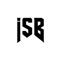 Obraz premium ISB letter logo design for technology company. ISB logo design black and white color combination. ISB logo, ISB vector, ISB design, ISB icon, ISB alphabet. ISB typography logo design.