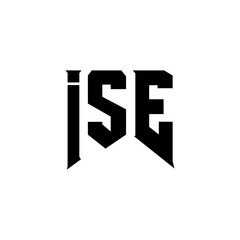 ISE letter logo design for technology company. ISE logo design black and white color combination. ISE logo, ISE vector, ISE design, ISE icon, ISE alphabet. ISE typography logo design.