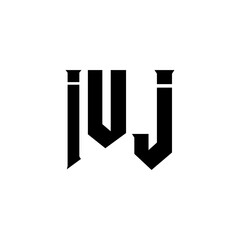 IUJ letter logo design for technology company. IUJ logo design black and white color combination. IUJ logo, IUJ vector, IUJ design, IUJ icon, IUJ alphabet. IUJ typography logo design.