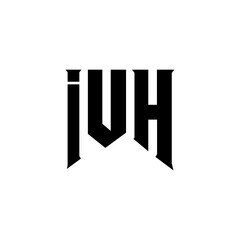 IUH letter logo design for technology company. IUH logo design black and white color combination. IUH logo, IUH vector, IUH design, IUH icon, IUH alphabet. IUH typography logo design.