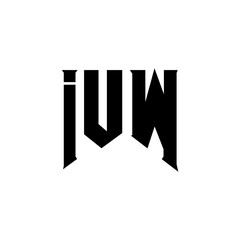 IUW letter logo design for technology company. IUW logo design black and white color combination. IUW logo, IUW vector, IUW design, IUW icon, IUW alphabet. IUW typography logo design.