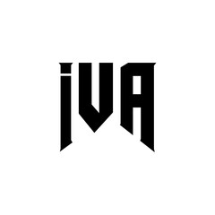 IVA letter logo design for technology company. IVA logo design black and white color combination. IVA logo, IVA vector, IVA design, IVA icon, IVA alphabet. IVA typography logo design.
