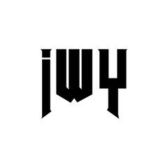 IWY letter logo design for technology company. IWY logo design black and white color combination. IWY logo, IWY vector, IWY design, IWY icon, IWY alphabet. IWY typography logo design.
