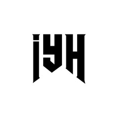 IYH letter logo design for technology company. IYH logo design black and white color combination. IYH logo, IYH vector, IYH design, IYH icon, IYH alphabet. IYH typography logo design.