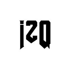 IZQ letter logo design for technology company. IZQ logo design black and white color combination. IZQ logo, IZQ vector, IZQ design, IZQ icon, IZQ alphabet. IZQ typography logo design.