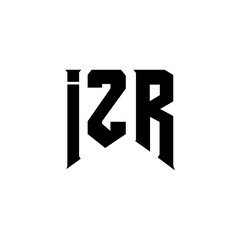 IZR letter logo design for technology company. IZR logo design black and white color combination. IZR logo, IZR vector, IZR design, IZR icon, IZR alphabet. IZR typography logo design.