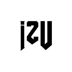 IZU letter logo design for technology company. IZU logo design black and white color combination. IZU logo, IZU vector, IZU design, IZU icon, IZU alphabet. IZU typography logo design.