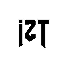 Fototapeta premium IZT letter logo design for technology company. IZT logo design black and white color combination. IZT logo, IZT vector, IZT design, IZT icon, IZT alphabet. IZT typography logo design.