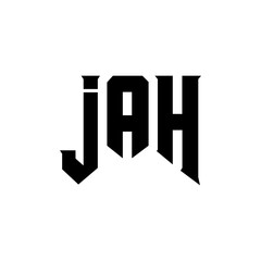 JAH letter logo design for technology company. JAH logo design black and white color combination. JAH logo, JAH vector, JAH design, JAH icon, JAH alphabet. JAH typography logo design.