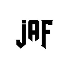 JAF letter logo design for technology company. JAF logo design black and white color combination. JAF logo, JAF vector, JAF design, JAF icon, JAF alphabet. JAF typography logo design.