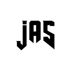 JAS letter logo design for technology company. JAS logo design black and white color combination. JAS logo, JAS vector, JAS design, JAS icon, JAS alphabet. JAS typography logo design.