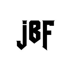 Obraz premium JBF letter logo design for technology company. JBF logo design black and white color combination. JBF logo, JBF vector, JBF design, JBF icon, JBF alphabet. JBF typography logo design.