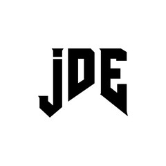 JDE letter logo design for technology company. JDE logo design black and white color combination. JDE logo, JDE vector, JDE design, JDE icon, JDE alphabet. JDE typography logo design.