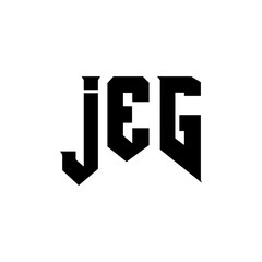 JEG letter logo design for technology company. JEG logo design black and white color combination. JEG logo, JEG vector, JEG design, JEG icon, JEG alphabet. JEG typography logo design.