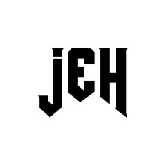 JEH letter logo design for technology company. JEH logo design black and white color combination. JEH logo, JEH vector, JEH design, JEH icon, JEH alphabet. JEH typography logo design.