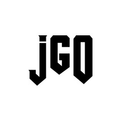JGO letter logo design for technology company. JGO logo design black and white color combination. JGO logo, JGO vector, JGO design, JGO icon, JGO alphabet. JGO typography logo design.