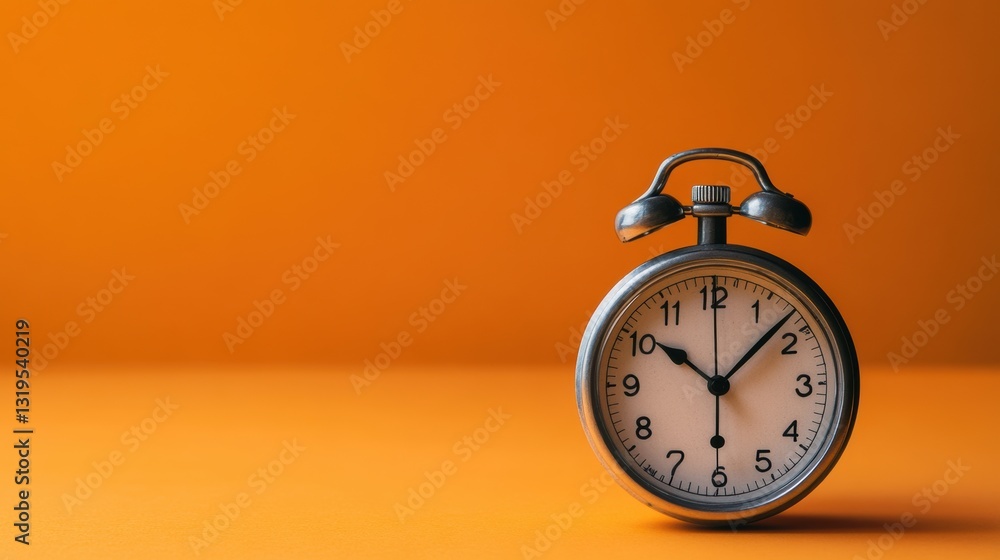 Poster minimalist stopwatch on clean orange table showcasing simplicity and elegance in design for fitness 