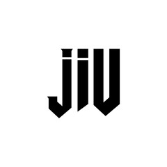 JIU letter logo design for technology company. JIU logo design black and white color combination. JIU logo, JIU vector, JIU design, JIU icon, JIU alphabet. JIU typography logo design.